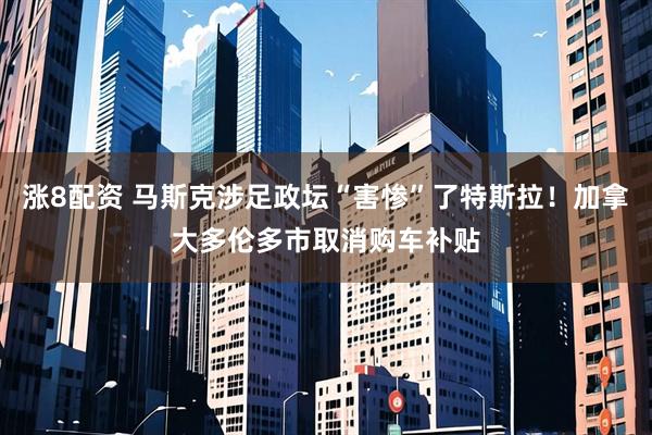 涨8配资 马斯克涉足政坛“害惨”了特斯拉！加拿大多伦多市取消购车补贴