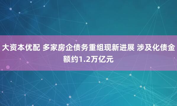 大资本优配 多家房企债务重组现新进展 涉及化债金额约1.2万亿元