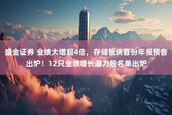 盛金证券 业绩大增超4倍，存储板块首份年报预告出炉！12只业绩增长潜力股名单出炉